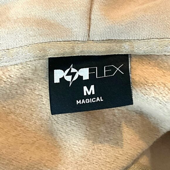 PopFlex Half Zip Warm Up Hoodie Latte Oversized Sweatshirt Size Medium M - Picture 10 of 11